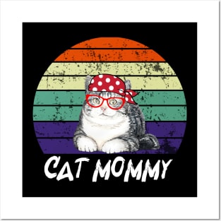 Vintage cat mommy Posters and Art